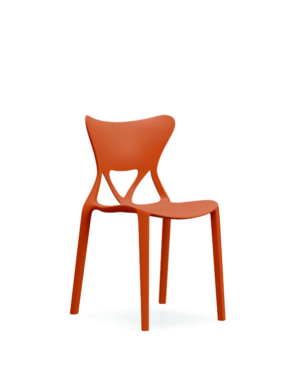 872-橙色-01 872 Plastic Chairs One-piece Injection Molding Plastic Chairs