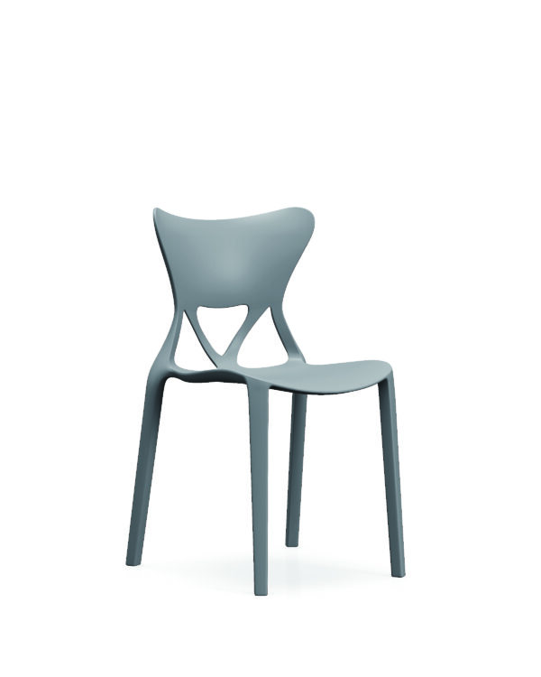 872-灰色-01 872 Plastic Chairs One-piece Injection Molding Plastic Chairs