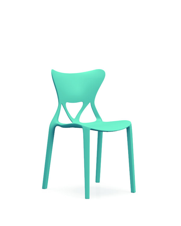 872-蓝色-01 872 Plastic Chairs One-piece Injection Molding Plastic Chairs