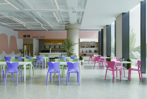 PP-咖啡厅_VRayCam001 871 Plastic Chairs One-piece Injection Molding Plastic Chairs