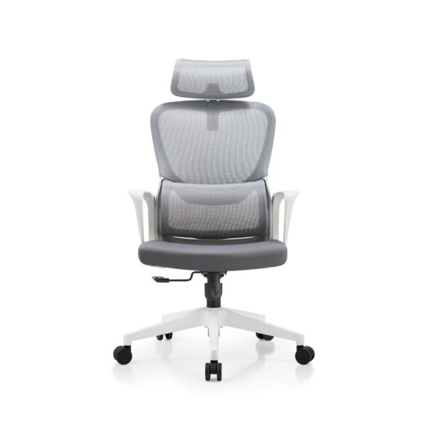 灰框-正面 2401 High-End Ergonomic Mesh Office Chair Swivel Home Office Chair