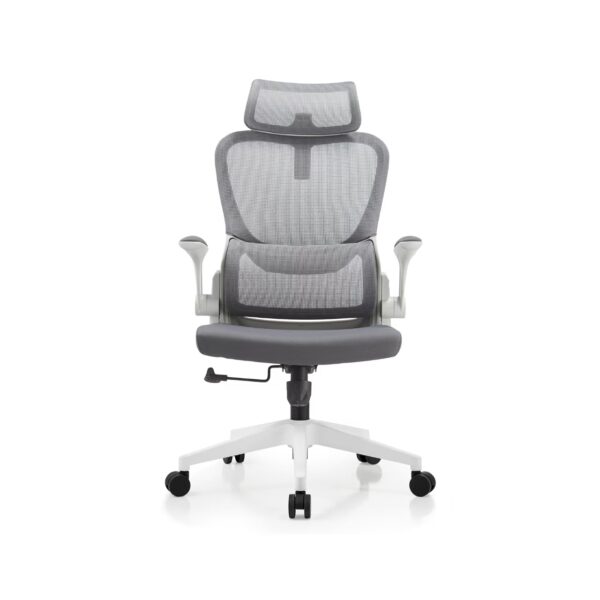 灰框-正面 2401 High-End Ergonomic Mesh Office Chair Swivel Home Office Chair