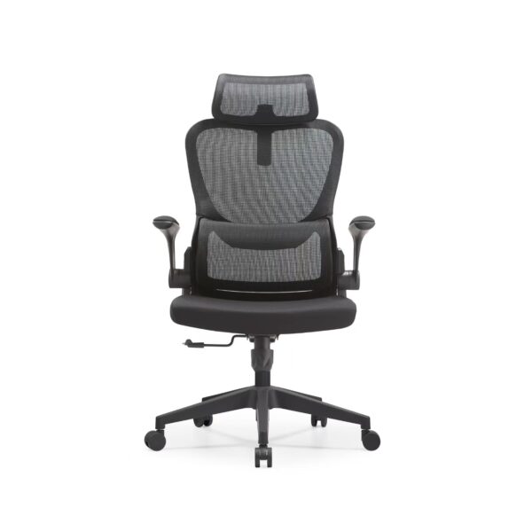 黑框-正面 2401 High-End Ergonomic Mesh Office Chair Swivel Home Office Chair
