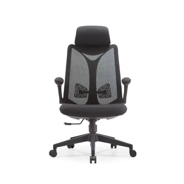 黑框-正面 HZ002 High-End Ergonomic Mesh Office Chair Swivel Home Office Chair